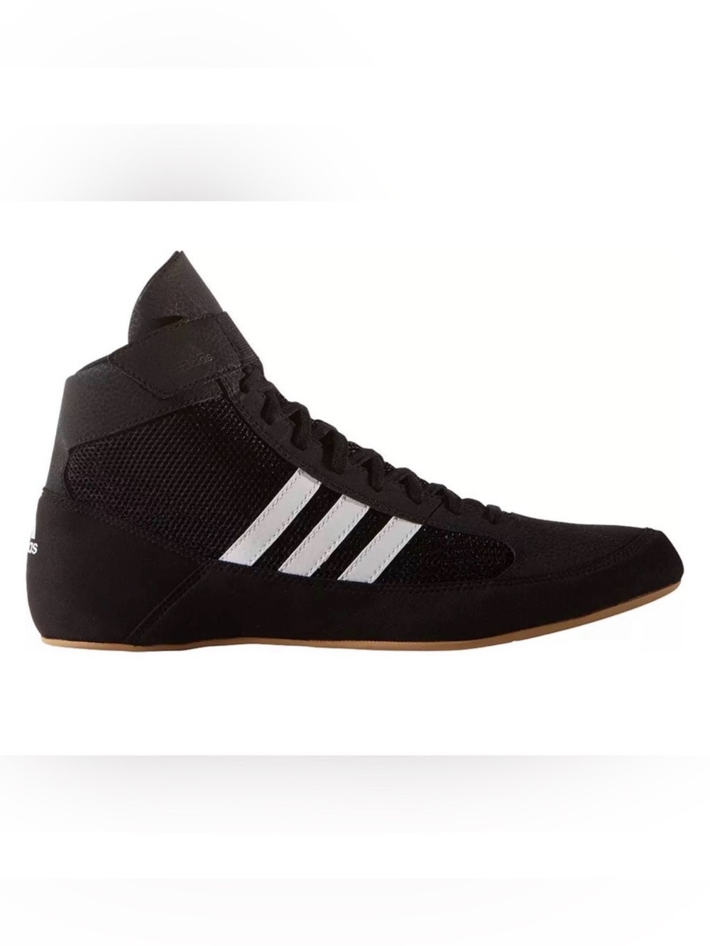 Adidas HVC 2 Black Wrestling With White Stripes Hi Top Athletic Shoes Sz 14 NWT